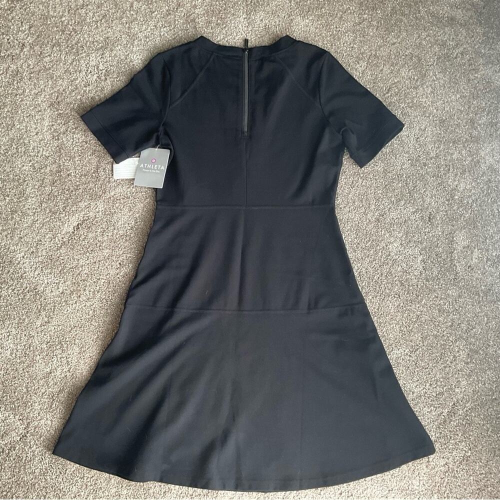 Athleta NWT En Route Dress Fit & Flare Black Dress Size Small Little Black Dress - Picture 7 of 10